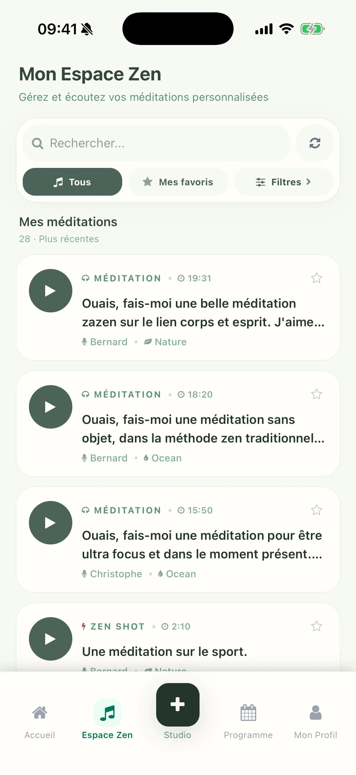 Bibliothèque de méditations Oh-myzen